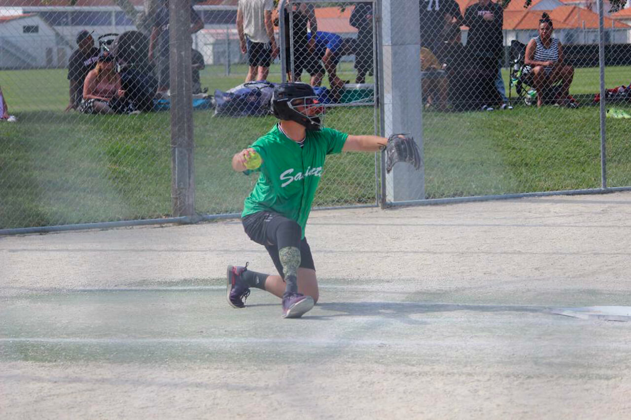 Pro Armour worn by man while playing softball